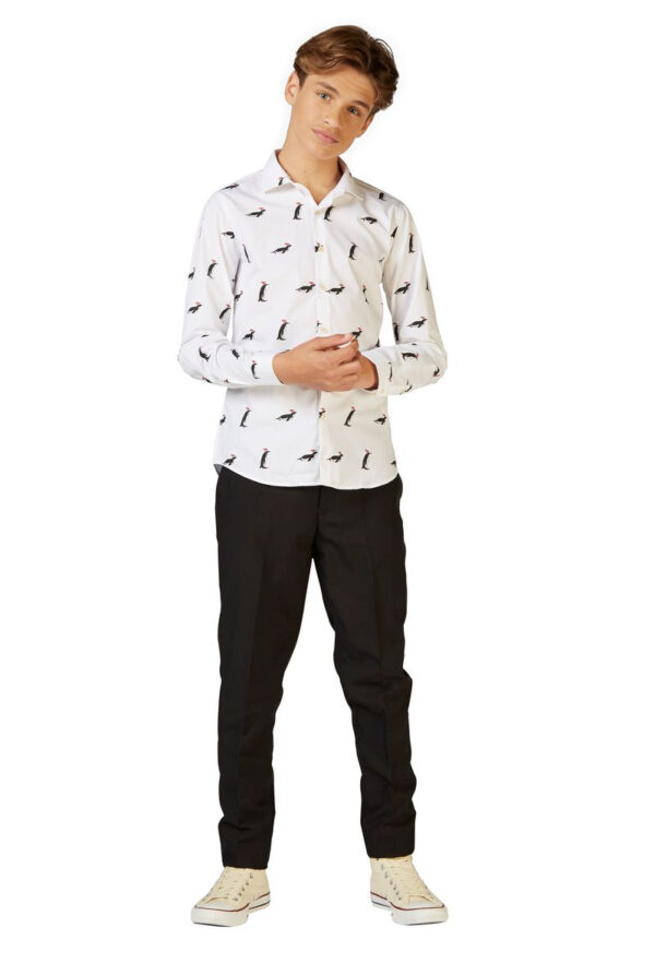 OppoSuitsâ¢ Christmas Penguins Skjorte Teen